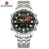 NAVIFORCE 9234 Fashion Brand Black Gold Men Watch Fashion Luxury Quartz Wrist Watches Sport Waterproof Stainless Steel Strap - Silver Green Silver